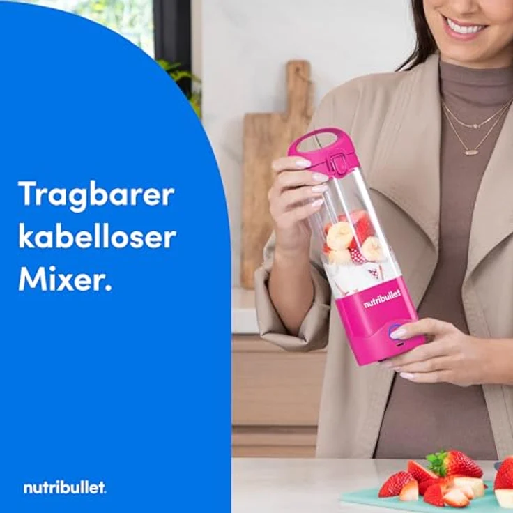 NutriBullet NBP003BP, Standmixer mit leistungsstarkem Motor, rosa – Bild 3