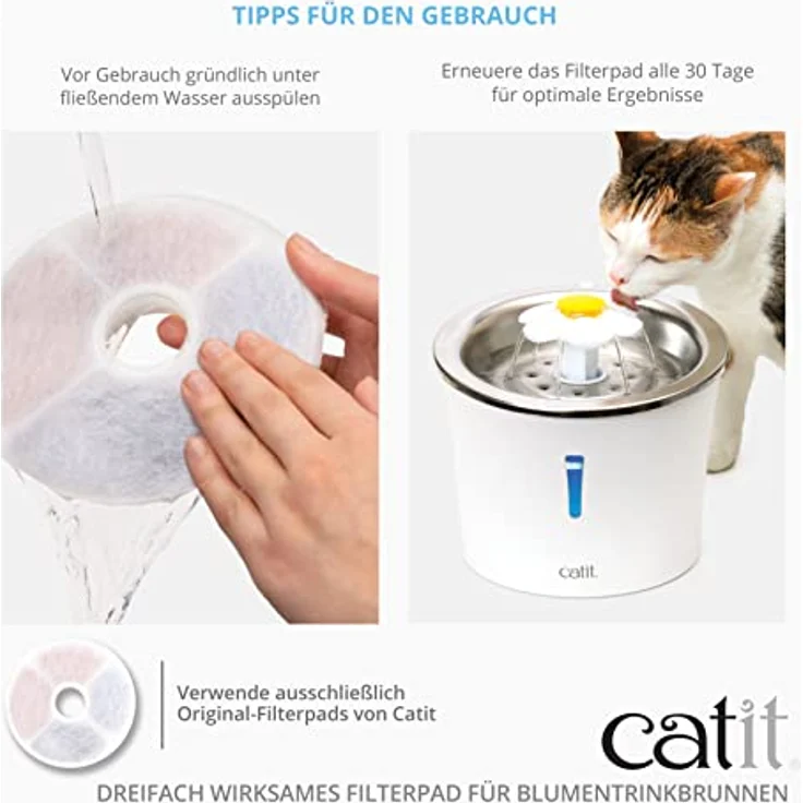 Catit Triple Action Filter Rahmenlos, Filter für die catit Blumentrinkbrunnen, 6er Pack – Bild 4