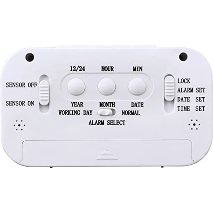 Hama Funkwecker "RC 660", Digitale Uhr mit Anzeige von Uhrzeit, Datum, Temperatur und Luftfeuchtigkeit, Weiß – Bild 2
