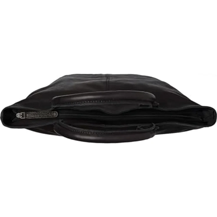 The Chesterfield Brand Shopper, klassischer Einkaufstasche aus 100% Rindsleder, Schwarz, 34x36x9 cm, mit abnehmbarem Schulterriemen und Zipperfächern – Bild 4