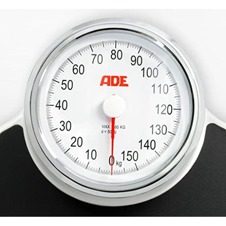 ADE Mechanische Personenwaage M 308800 Clinica, Zuverlässige, analoge XL Badezimmerwaage im klassischen Doktorwaagen, Design, Große, rutschfeste Wiegefläche und robustes Metallgehäuse, Retro, Look, Weiß – Bild 6