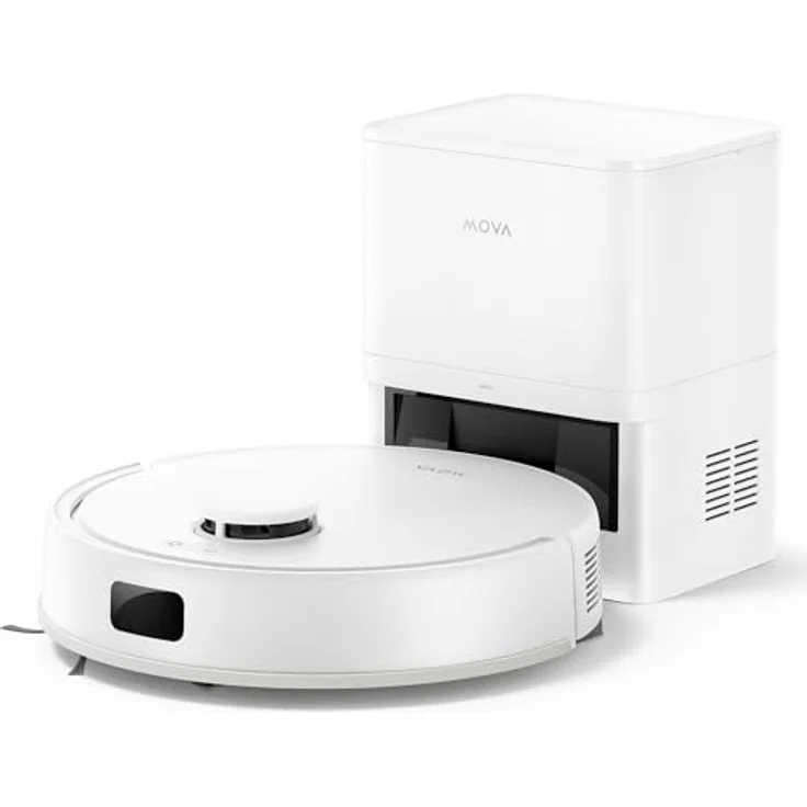 Dreame Mova E20 Plus, Saug- und Wischroboter mit automatischer Leerung, LDS Navigation, 5000 Pa Saugkraft, 2 in 1 Funktion, Weiß – Bild 1