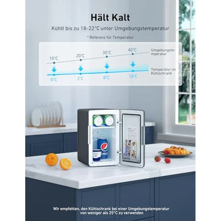 AstroAI 2 in 1 Mini Kühlschrank 6L, Kühl- und Heizfunktion, 12V/220V für Autos und Büros, Schwarz – Bild 3