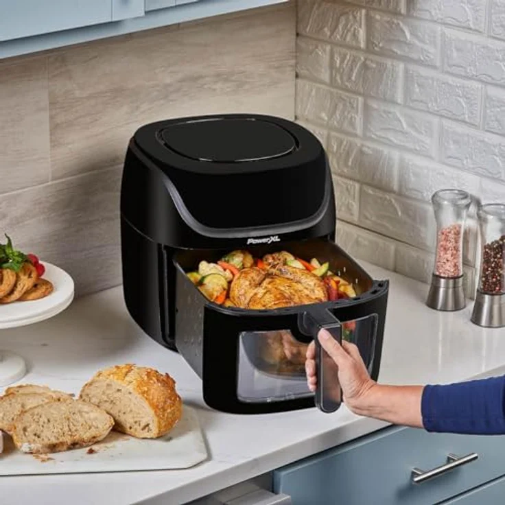 PowerXL Vortex PRO AirFryer XL - 8L, Heißluftfritteuse mit Sichtfenster und Touchscreen, 10 Programme, 1350W, Anti-Haftbeschichtung – Bild 4