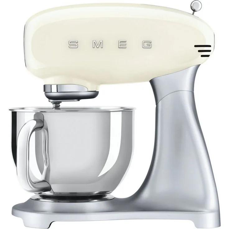 Smeg SMF04CREU, Küchenmaschine in creme mit 800W Motor, 10 Geschwindigkeitsstufen und 4,8L Edelstahlschüssel