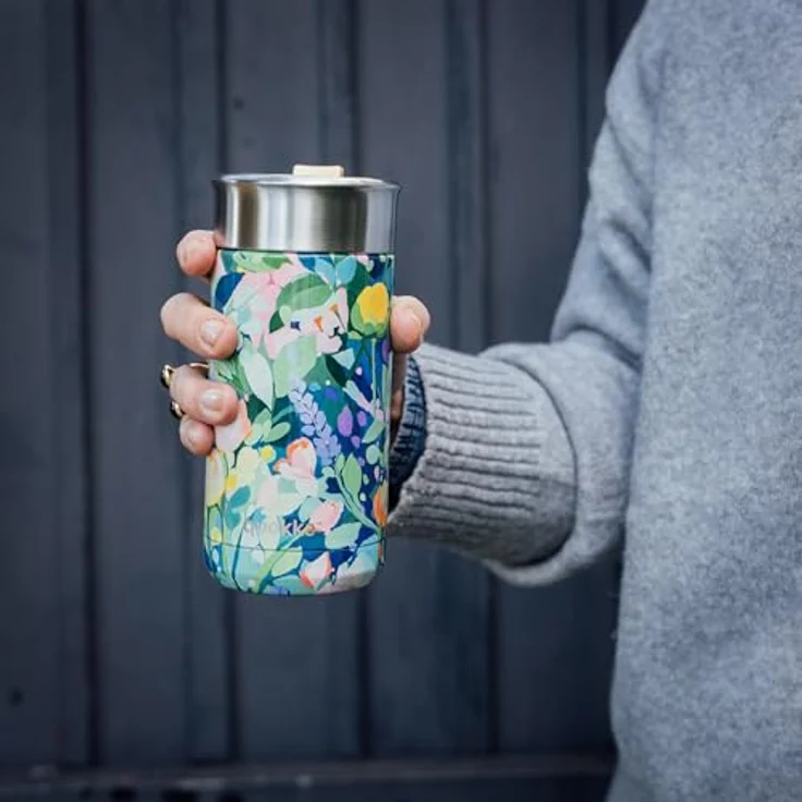 Quokka Boost Floral Party, Thermoskanne 400 ml, doppelwandig, auslaufsicher, BPA-frei, 12 Stunden heiß, 24 Stunden kalt – Bild 2