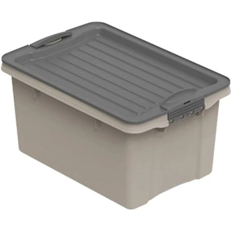 Rotho Compact Aufbewahrungsbox mit Deckel, Kunststoff (PP recycelt) BPA-frei, cappuccino, A5/4,5l (27,0 x 18,5 x 15,0 cm), 4,5l – Bild 1