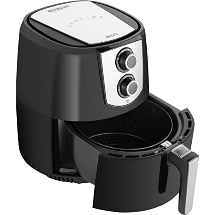 ECG AF 3501 Crispy Heißluftfritteuse, ohne Öl, 1400 W, Fassungsvermögen 3,5 l, Temperatureinstellung, Variable Zeiteinstellung bis zu 30 min, Automatische Abschaltung, Interner abnehmbarer Korb mit Antihaftbeschichtung, Wärmeanzeige, schwarz – Bild 5