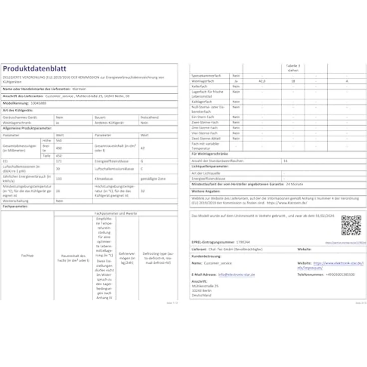 Klarstein Shiraz 16 Quartz Weinkühlschrank, freistehend, Quartz, 16 Flaschen, Touch-Bedienfeld, 5-18 °C, Energieklasse G – Bild 8