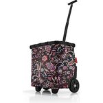 reisenthel carrycruiser  Tragbarer Einkaufstrolley mit stabilem schwarzen Aluminiumrahmen, Schultergurt und herausnehmbarer Netz-Innentasche  Aus wasserabweisendem Material, Farbe:Paisley Black