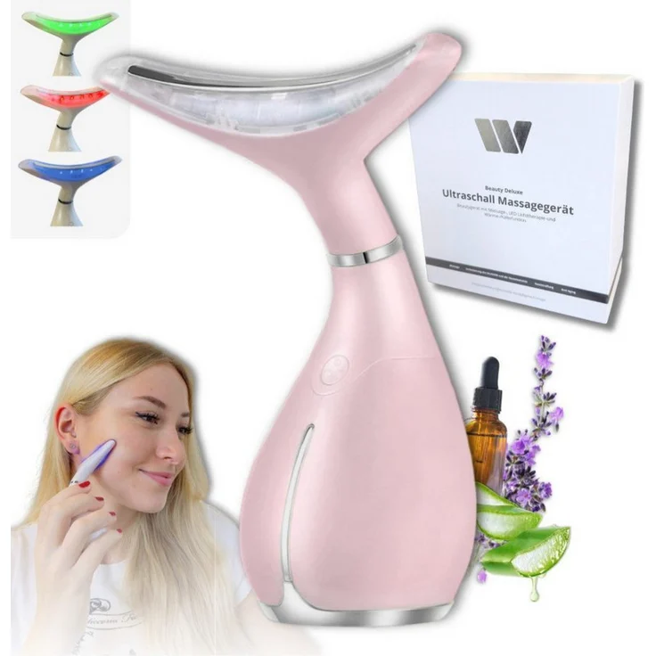 Winch Massagegerät [Neuheit] Beauty Deluxe, LED-Therapie, Vibrations-, Wärme- & Kältefunktion, strahlende Haut