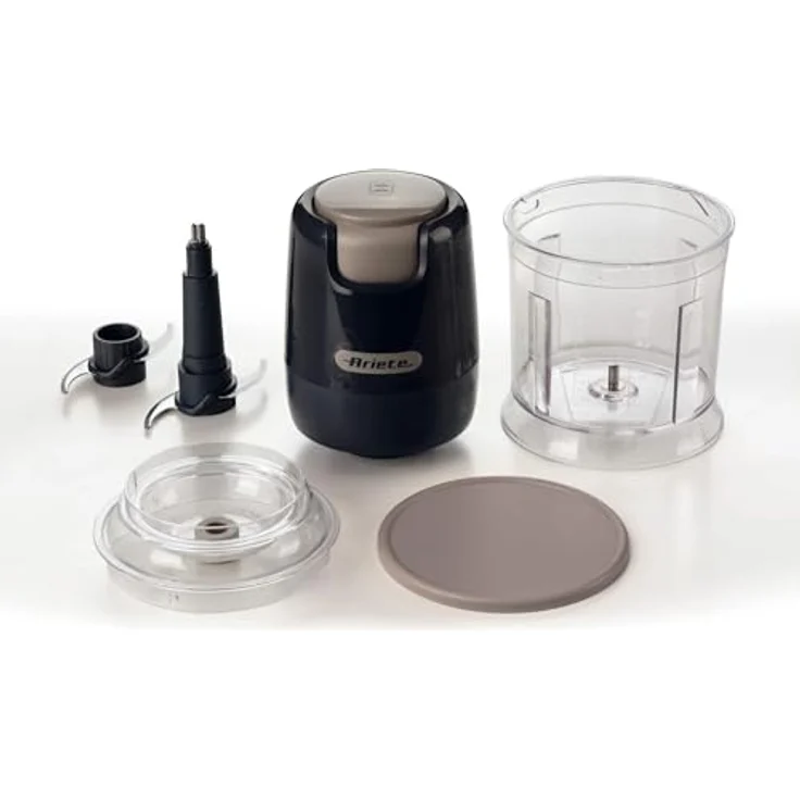 Ariete 437 Zerkleinerer Breakfast, 400 W, 700 ml, 4 Edelstahlklingen, 2 Geschwindigkeiten, rutschfeste Basis, dunkelgrau – Bild 5