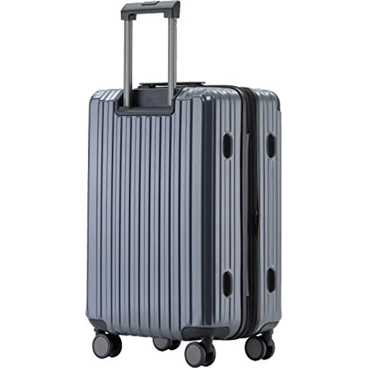 Münicase M816, 3er Kofferset mit TSA-Schloss, Dehnungsfuge, Teleskopgriff und 4 Rollen, Hartschale, Grey, große 76cm, mittlere 65cm, Kabinentrolley 55cm – Bild 2
