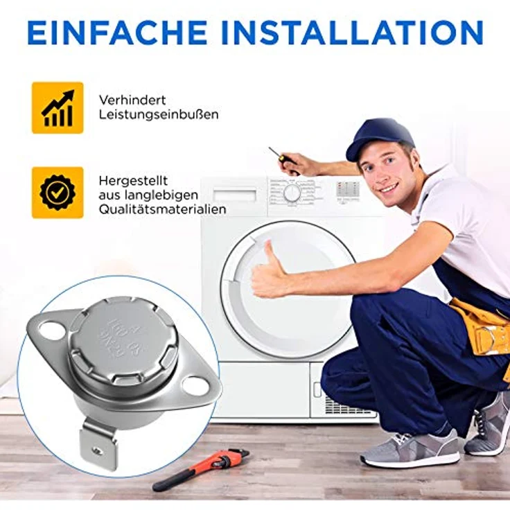 VIOKS Thermostat Temperaturbegrenzer Klixon Ersatz für 5432530 5432531, Sicherheitsthermostat 160°C für Wärmepumpentrockner und Ablufttrockner, hochwertige Materialien, leicht installierbar – Bild 5