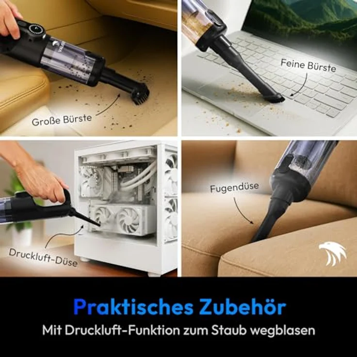 VALKER Handstaubsauger MasterGrip, Akku mit 80000 RPM, starke Saugleistung, 30 min Akkulaufzeit, leicht und ergonomisch – Bild 5