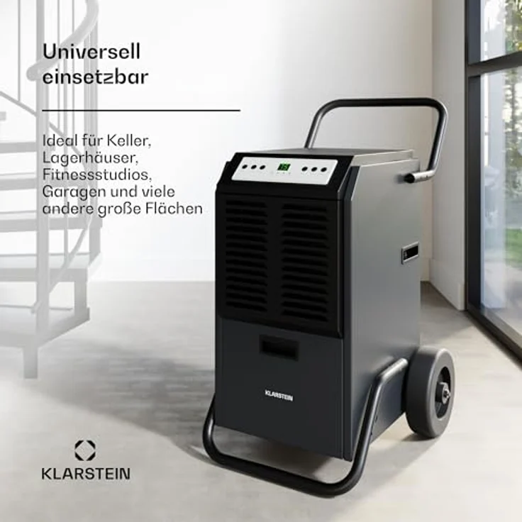 Klarstein DuraDry 50L Luftentfeuchter - Elektrisch, 52 dB, 5,5 L Tank, Auto-Abtau, Waschbarer Filter, 24h Timer, Für Keller & Große Räume bis 80 m², Anthrazit – Bild 4