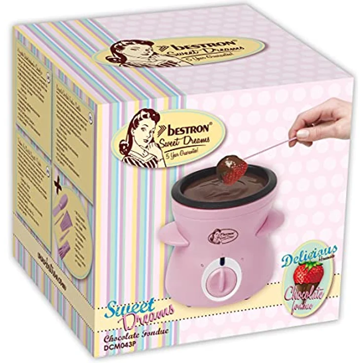 BestronDCM043P Schokoladen-Fondue, 0,3L Schale, rosa – Bild 6