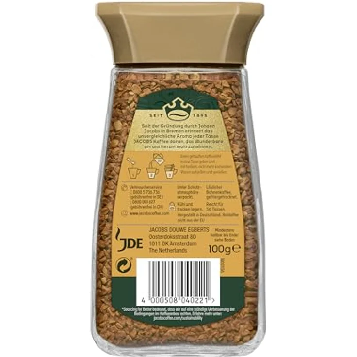 Jacobs Gold, Löslicher Kaffee, Instantkaffee, Instant Kaffee, Löskaffee, Glas, 100 g – Bild 3