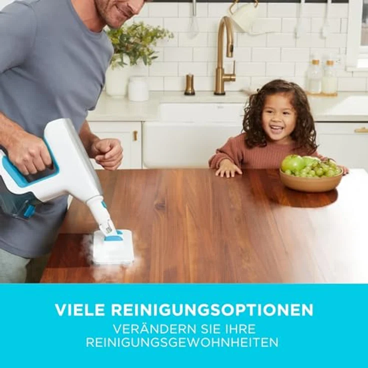 Black & Decker BHSM15FX10-QS Dampfreiniger, türkis-weiß – Bild 3