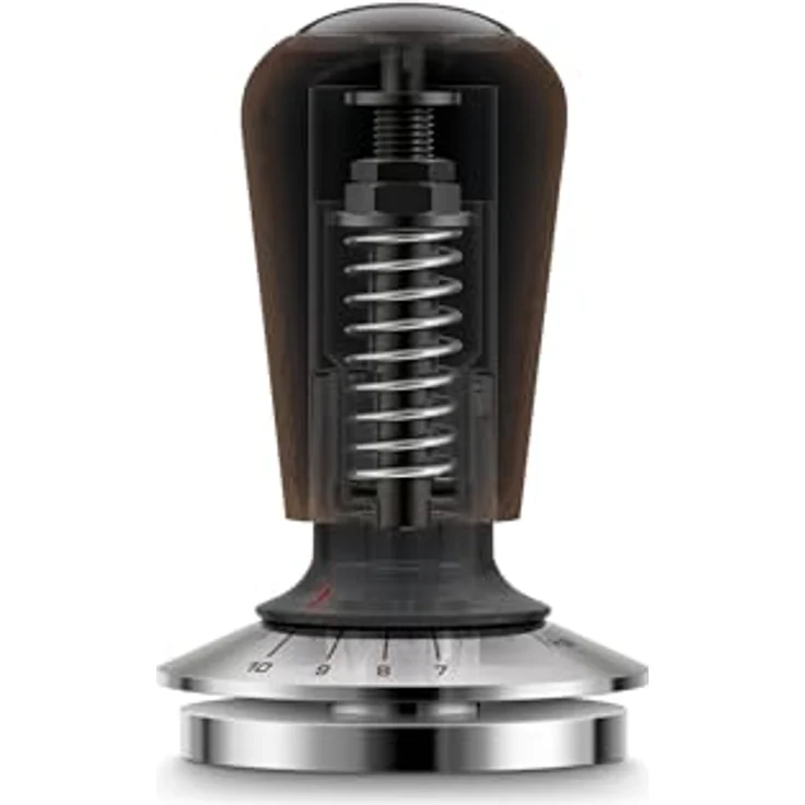 Sage Force Gauge Tamper 58, selbstnivellierender Tamper aus Edelstahl und Walnussholz für Kaffeemaschinen, Braun – Bild 3