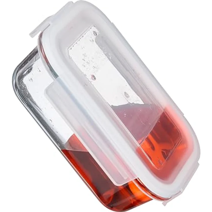 Frischhaltedosen Set von 3, 1040 ml, luftdicht, aus Glas mit PP-Kunststoffdeckeln, transparent – Bild 5