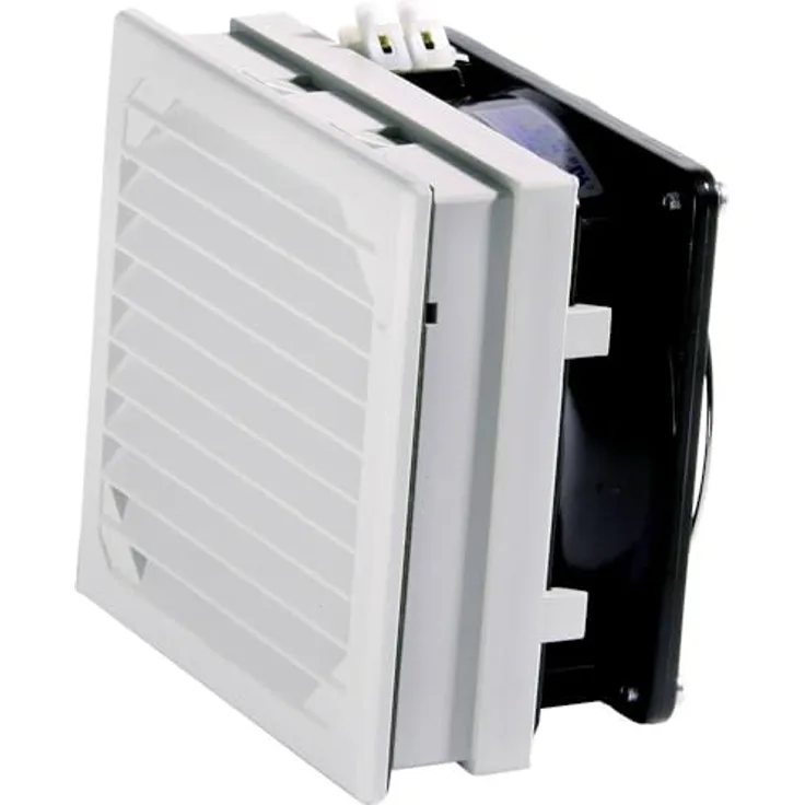 Elmeko LV 200, Belüftungsventilator 230V AC mit 20W Leistung und 58 m³/h Luftdurchsatz, kompakt 130 x 130 x 77 mm, leiser Betrieb mit 42 dB