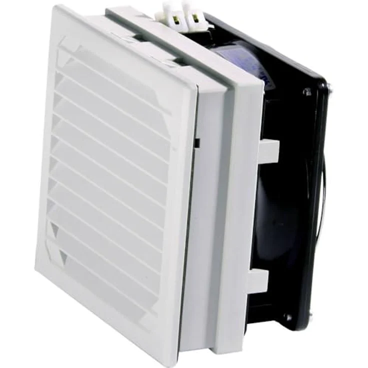 Elmeko LV 200, Belüftungsventilator 230V AC mit 20W Leistung und 58 m³/h Luftdurchsatz, kompakt 130 x 130 x 77 mm, leiser Betrieb mit 42 dB – Bild 1