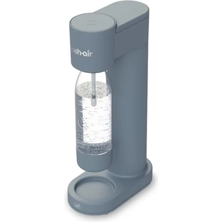 Dafi PushAir Saturator, Wassersprudler mit CO2-Kartusche und 0,7l Flasche aus Stahl, grau – Bild 4