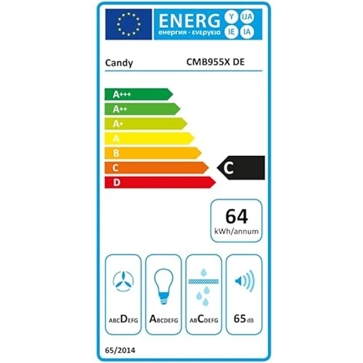 Candy Dunstabzugshaube CMB955X DE 90cm Edelstahl 3 Leistungsstufen 511m³/h LED-Beleuchtung – Bild 5