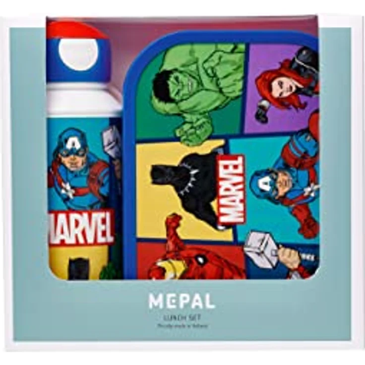 Avengers Ironman Captain America Hulk Lunch-Set Trinkflasche und Brotdose 2 Fächer – Bild 3