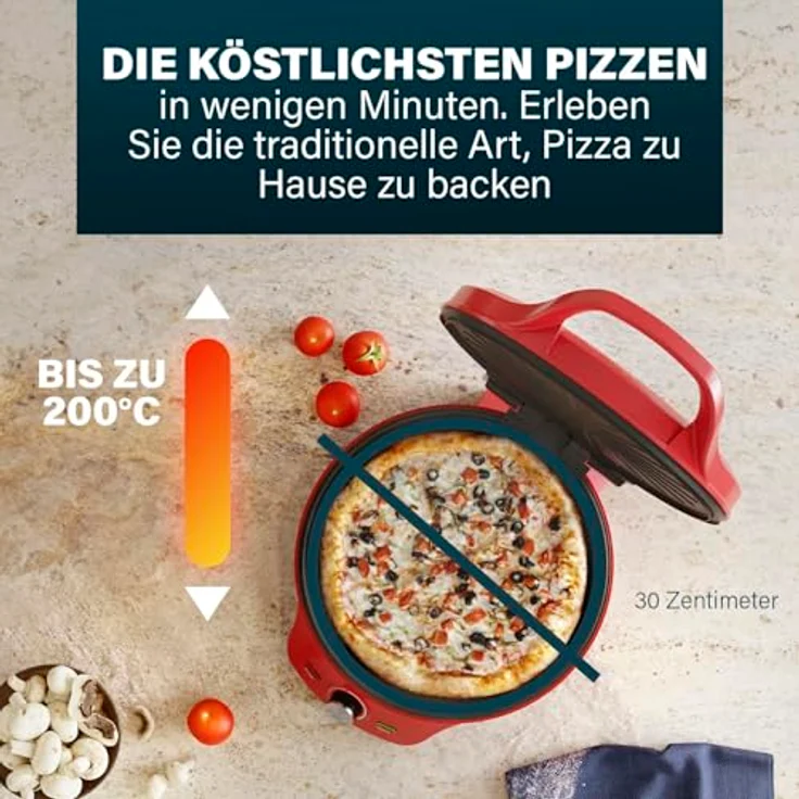 Princess Pizza-Maker – Ø 32 cm – Einstellbarer Thermostat – Multifunktional – Inklusive Grillfunktion – bis zu 200°C - BPA-frei - Princess – Bild 3