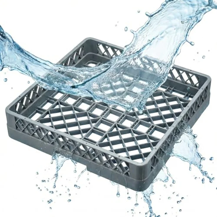 Morleos Spülkorb 50x50 für Gastro Spülmaschine – Gläserspülkorb 49x49x10 cm, grobmaschig, robustes hygienisches Kunststoffmaterial für Restaurant, Hotel und Catering – Bild 1