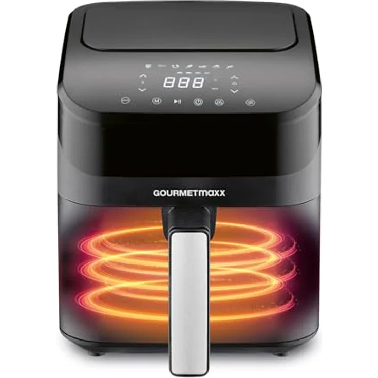 GOURMETmaxx Digitale Heißluftfritteuse | 4L Airfryer mit Timer & Touchscreen | Energiesparend frittieren, nahezu ohne Öl | Minibackofen - 1400 W – Bild 3