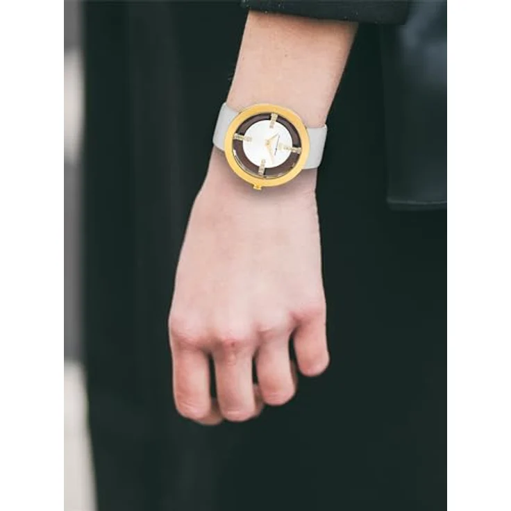 Rhodenwald & Söhne Quarzuhr Lucrezia creme-weiß, aus Edelstahl, mit Swarovski®-verzierten Strich-Indices und Sunray-Effekt – Bild 9