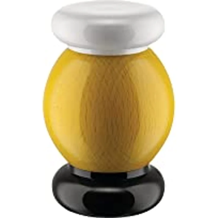 Alessi ES18 1 Salz-/Pfeffer-und Gewürzmühle aus Buchenholz, gelb, schwarz und weiß 100 Values Collection, Steel