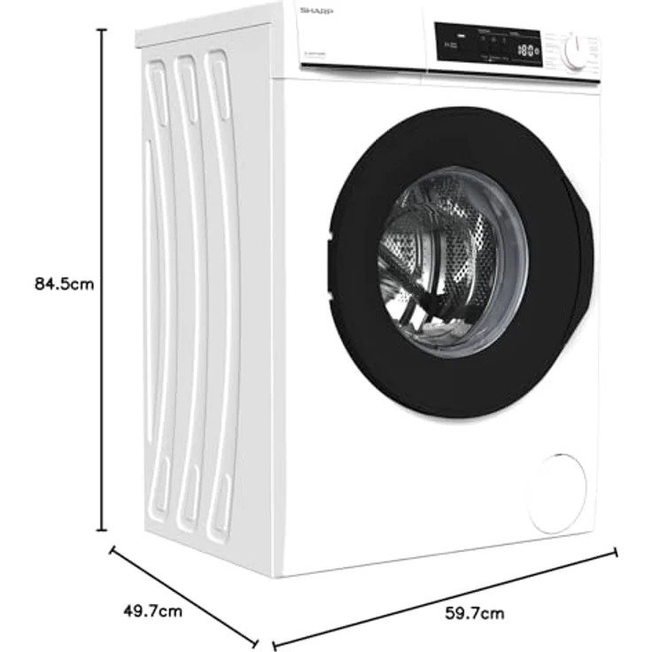 Sharp ES-NFA714BWB-DE, Frontlader-Waschmaschine, B, Fassungsvermögen 7 kg, Standgerät, Breite 60 cm – Bild 9