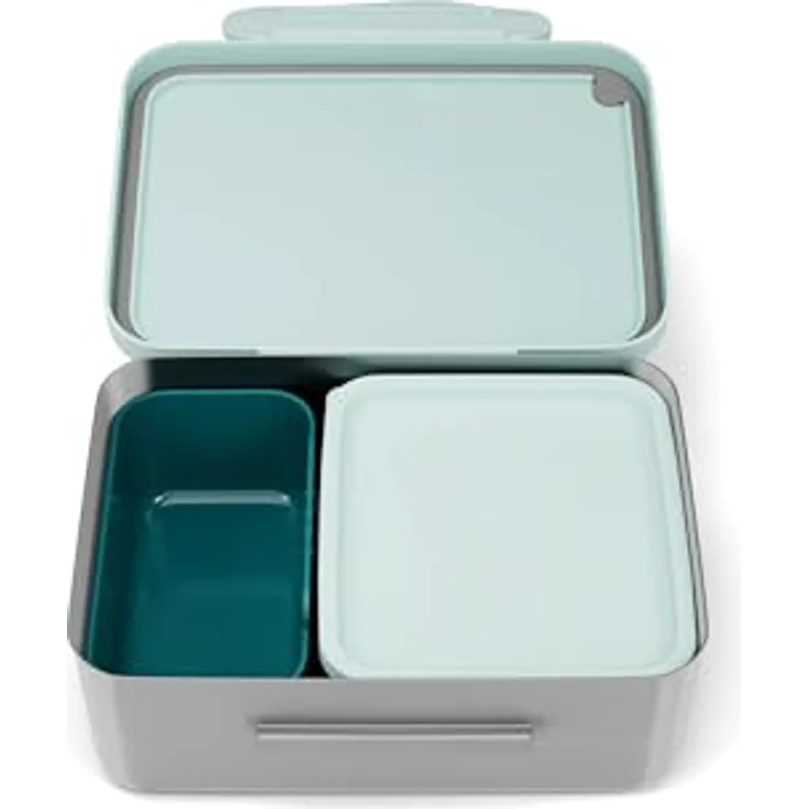 Ergobag Lunchbox Stainless Steel 3 in 1, Mehrfarbig mit 2 herausnehmbaren Einsätzen, spülmaschinengeeignet, für Kindergarten und Schule – Bild 3