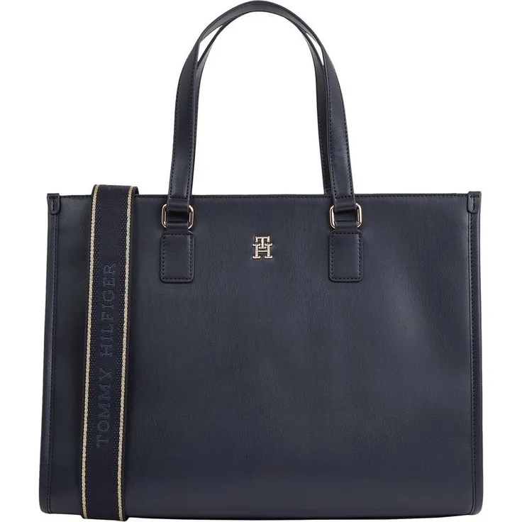 Tommy Hilfiger Shopper TH MONOTYPE TOTE Space Blue, Handtasche Damen Tasche Damen Schultertasche Henkeltasche - Preisvergleich