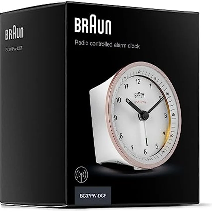 Braun Funkwecker in der Farbe weiß-rosa mit Crescendo-Alarm, Schlummerfunktion und Beleuchtung, BC07PW-DCF – Bild 3