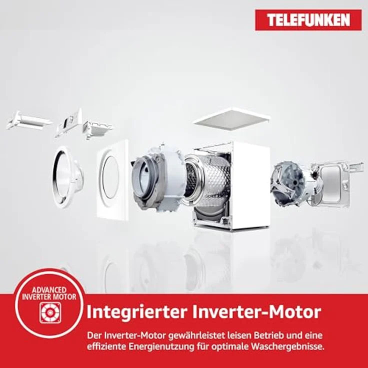 Telefunken Waschmaschine 7kg Frontlader 1400 U/Min. Inverter Motor Schontrommel 15 Programme W714A1W weiß – Bild 4
