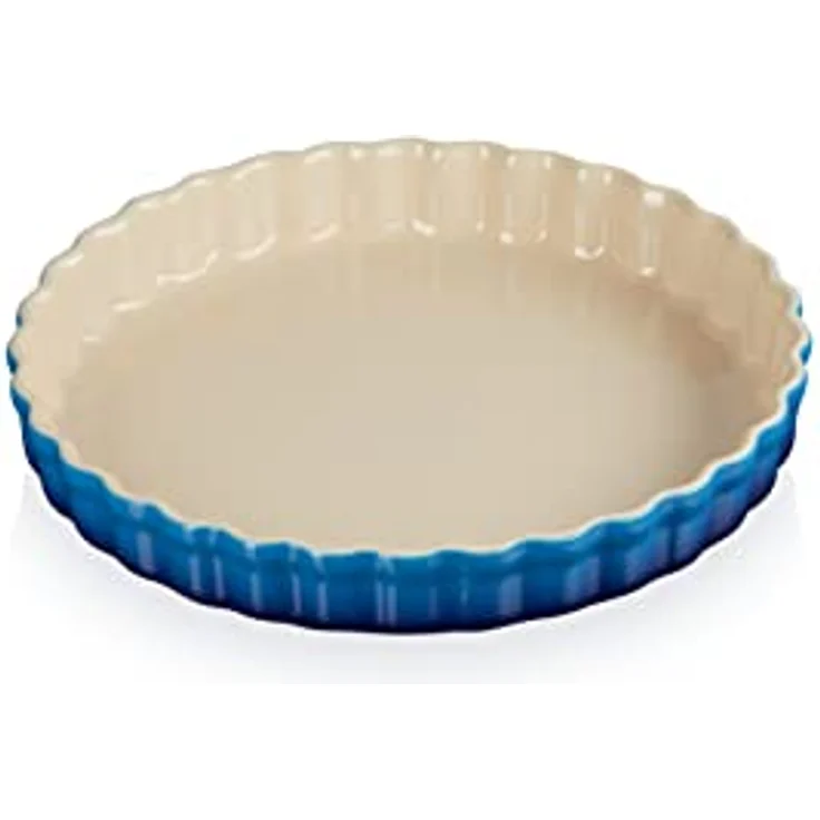 Le Creuset TARTE-FORM 28 CM AZURE, Backform aus Steingut mit gleichmäßiger Wärmeverteilung, Blau – Bild 1