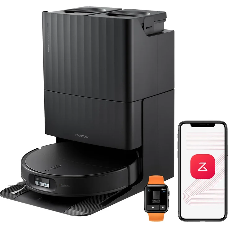 Roborock Qrevo Edge 2, Staubsauger Roboter mit 25.000 Pa Saugkraft, Wischfunktion und 80 °C Moppwäsche, Schwarz