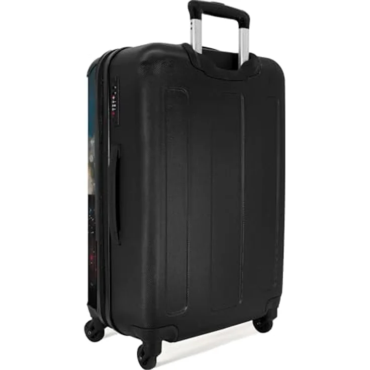 NoBoringSuitcases.com© Hartschalen-Trolley Mädchen mit Luftballon im Graffiti-Stil 67x43x25cm, 4 Rollen, Koffer Mittelgroß, Suitcase für Erwachsene in Buntem Design – Bild 3