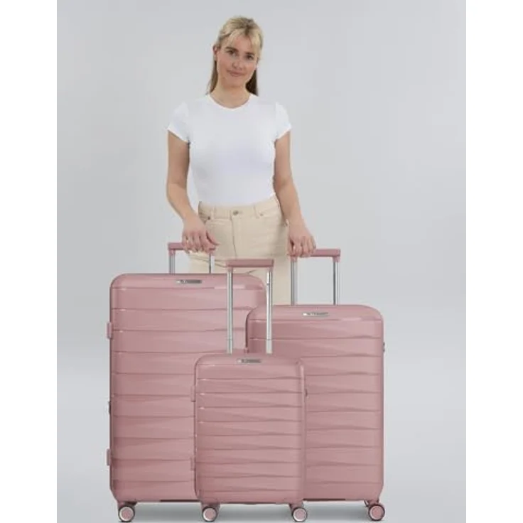 Franky Trolleyset London, 4 Rollen, (3-teilig, 3 tlg), Polycarbonat, schwarz – Bild 6