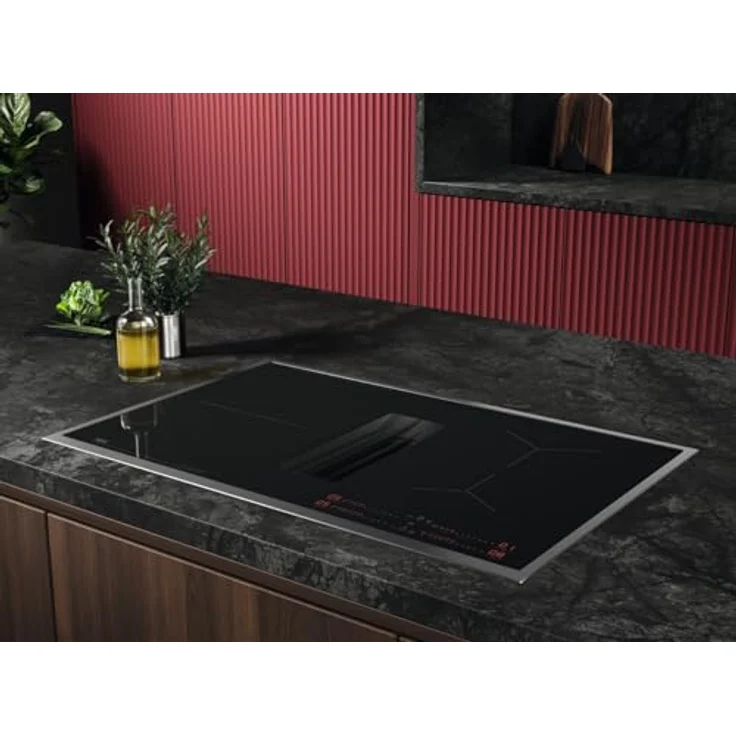 AEG Induktionskochfeld autark 80cm mit Dunstabzug in Schwarz – Made in Germany – 4 Flex-Kochzonen mit Bridge – Auto-Funktion des Dunstabzugs – Aktivkohlefilter – TH84CB0FRB – Bild 3
