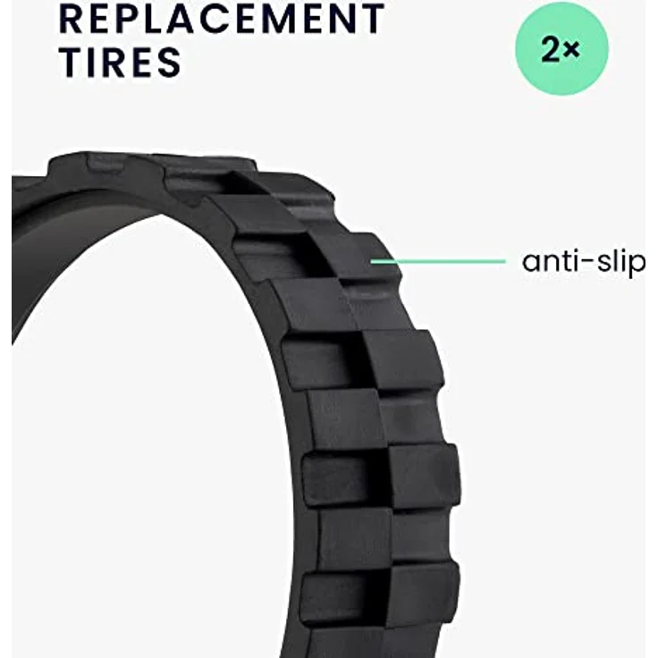 kwmobile 2x Reifen Mantel kompatibel mit iRobot Roomba 500/600 / 700/800 / 900 / i/e/s Serie - Reifen Räder für Saugroboter - Ersatzrad rutschfest – Bild 3