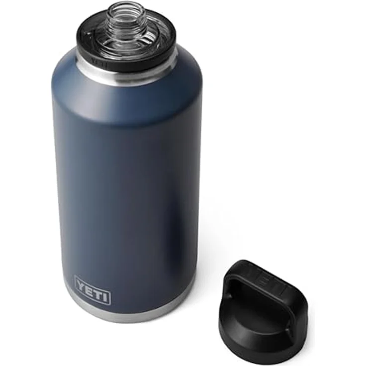 YETI Rambler Flasche mit Chug-Verschluss, 64 oz (1,9 L), doppelwandige Vakuumisolierung, 100 % auslaufsicher, Navy – Bild 1