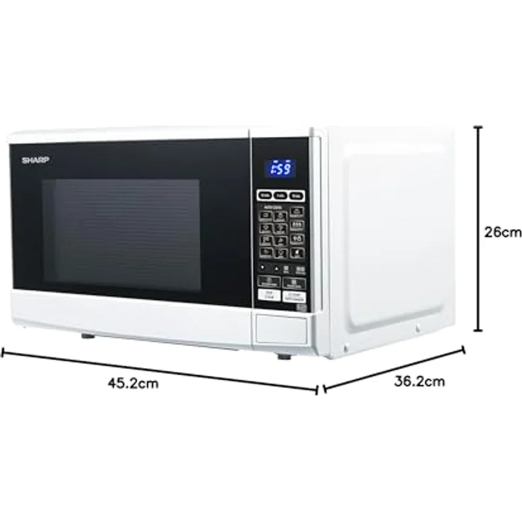 Sharp R-670W Mikrowelle mit Grillfunktion, Standgerät, 800W, 10 Leistungsstufen, 20 Liter Garraum, Timer, Automatik-Programme, 13 Automatikprogrogramme, weiß – Bild 6