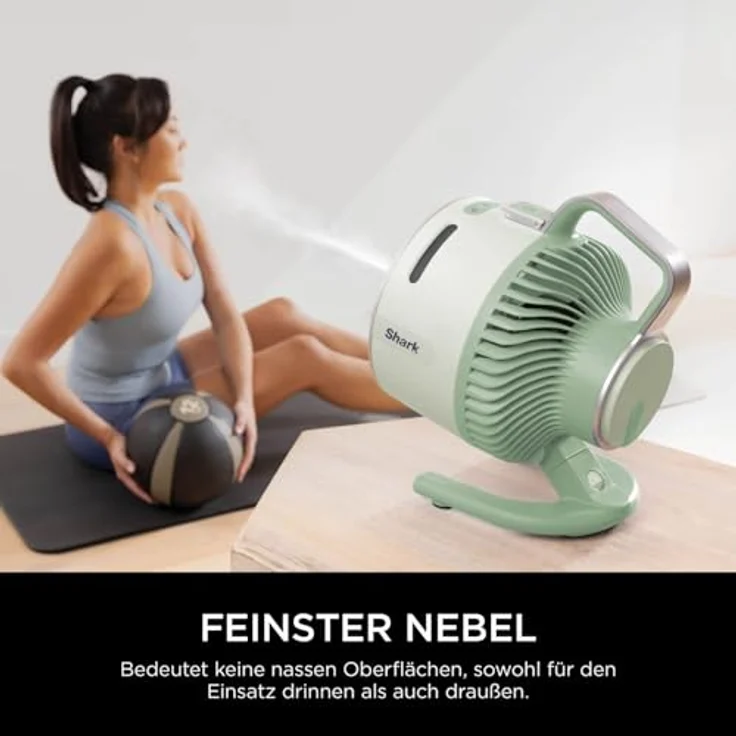 Shark FlexBreeze HydroGo Ventilator mit Sprühnebel, leise & tragbar, 5 Geschwindigkeiten, kabelgebunden & kabellos, Mint FA050EUGN – Bild 3