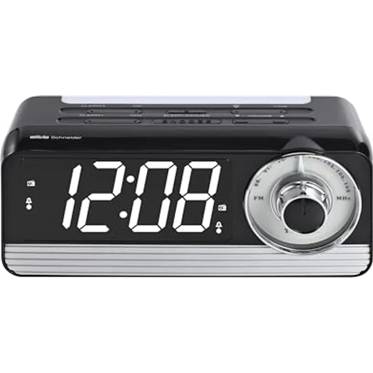 Silva TR 1970 D, Radiowecker mit FM-Radio, Snooze-Funktion und klarem LED-Display, schwarz – Bild 1